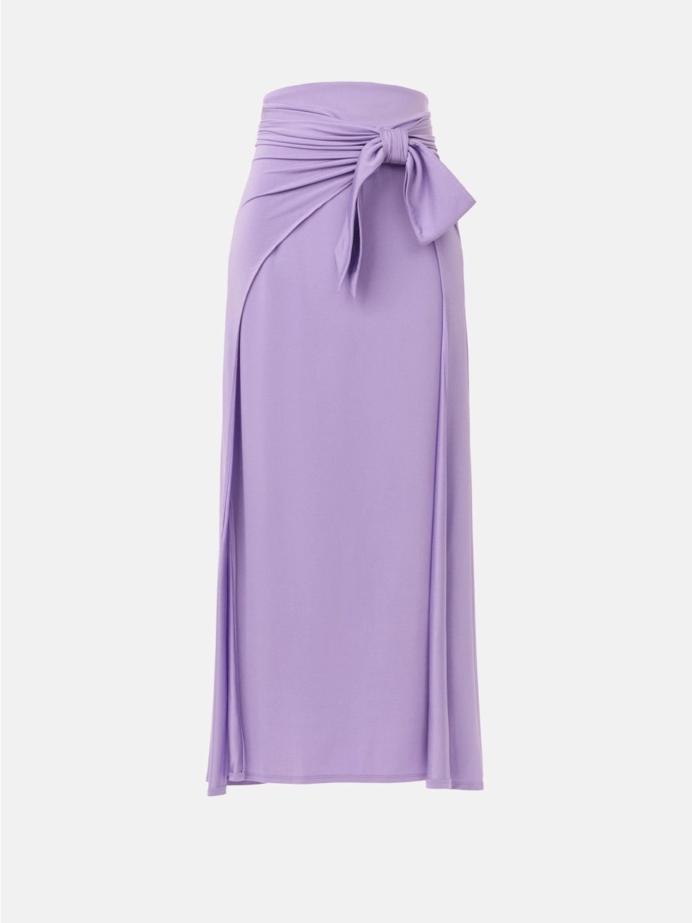 Lilac Wrap Maxi Skirt with Side Tie
